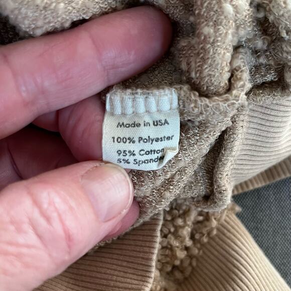 Donni Camel Tan Sherpa Long Sleeve Henley Oversized Pullover Sweatshirt SM/MD - Picture 11 of 14